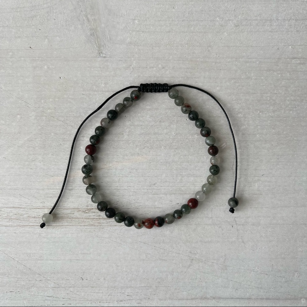 Braided Natural Stone Multi Color Bead Bracelet